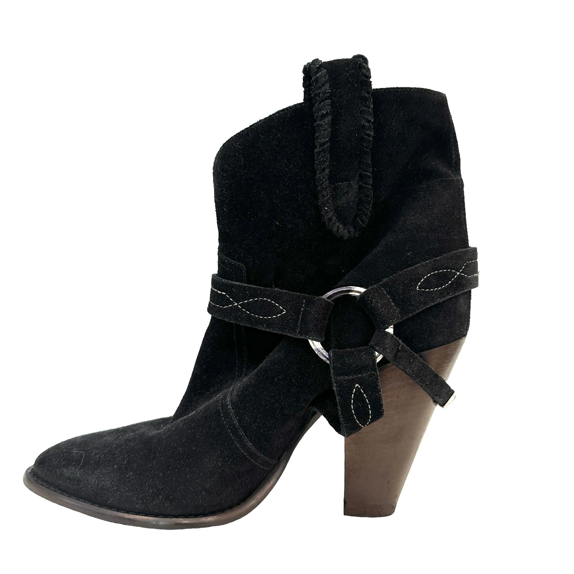Black Suede Ankle Boots - 10