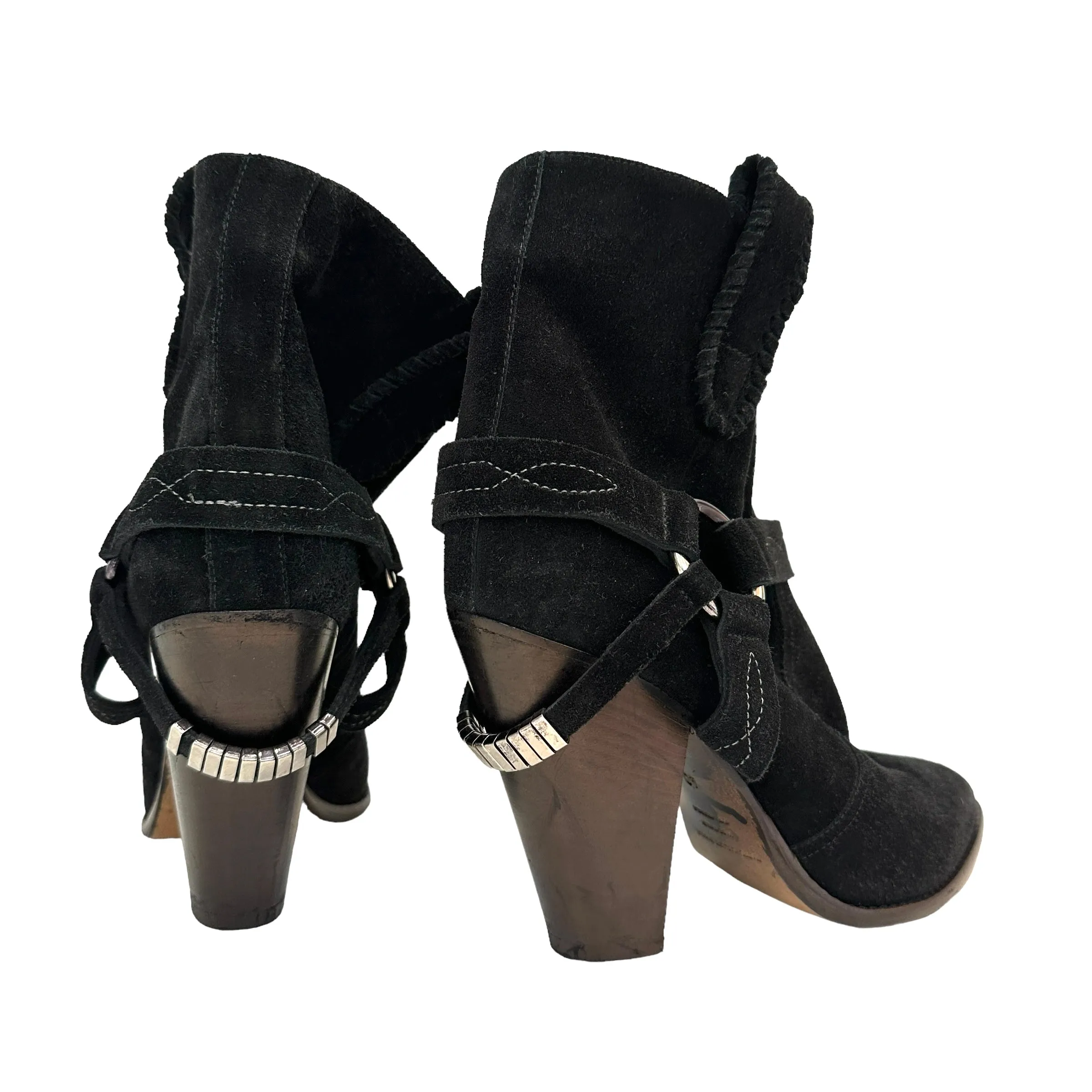 Black Suede Ankle Boots - 10