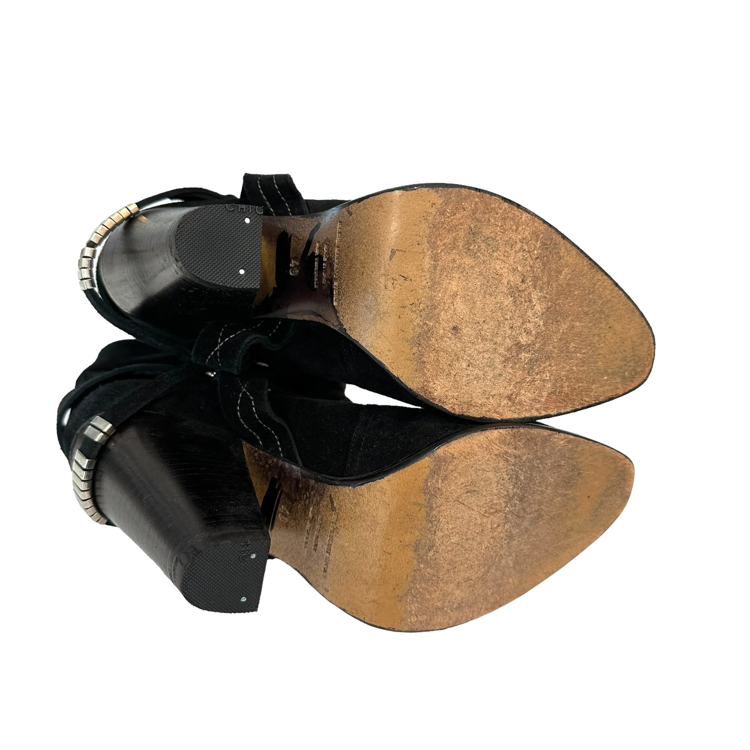 Black Suede Ankle Boots - 10